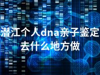 潜江个人dna亲子鉴定去什么地方做