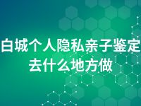 白城个人隐私亲子鉴定去什么地方做