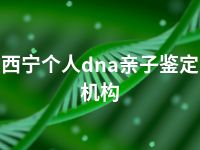 西宁个人dna亲子鉴定机构