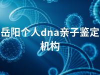 岳阳个人dna亲子鉴定机构