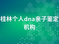 桂林个人dna亲子鉴定机构