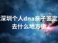 深圳个人dna亲子鉴定去什么地方做