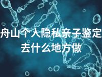 舟山个人隐私亲子鉴定去什么地方做