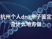 杭州个人dna亲子鉴定去什么地方做