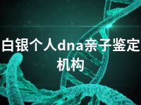 白银个人dna亲子鉴定机构