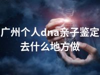 广州个人dna亲子鉴定去什么地方做