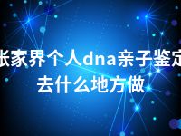 张家界个人dna亲子鉴定去什么地方做