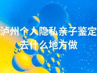 泸州个人隐私亲子鉴定去什么地方做