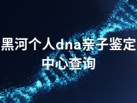 黑河个人dna亲子鉴定中心查询