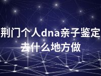 荆门个人dna亲子鉴定去什么地方做