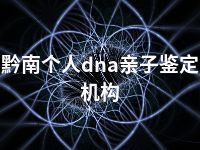 黔南个人dna亲子鉴定机构