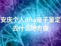 安庆个人dna亲子鉴定去什么地方做