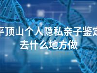 平顶山个人隐私亲子鉴定去什么地方做