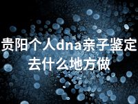 贵阳个人dna亲子鉴定去什么地方做