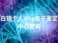 白银个人dna亲子鉴定中心查询