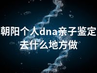 朝阳个人dna亲子鉴定去什么地方做