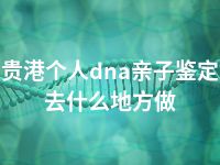 贵港个人dna亲子鉴定去什么地方做