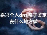 嘉兴个人dna亲子鉴定去什么地方做