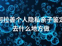 阿拉善个人隐私亲子鉴定去什么地方做