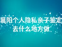 襄阳个人隐私亲子鉴定去什么地方做