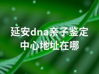 延安dna亲子鉴定中心地址在哪