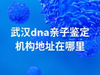 武汉dna亲子鉴定机构地址在哪里