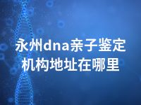 永州dna亲子鉴定机构地址在哪里