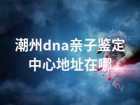 潮州dna亲子鉴定中心地址在哪