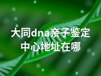 大同dna亲子鉴定中心地址在哪