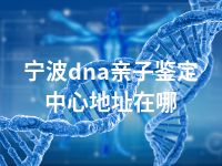 宁波dna亲子鉴定中心地址在哪