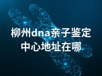 柳州dna亲子鉴定中心地址在哪