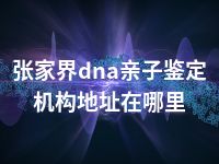 张家界dna亲子鉴定机构地址在哪里