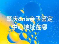 肇庆dna亲子鉴定中心地址在哪