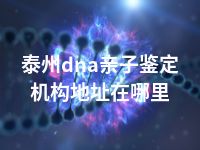 泰州dna亲子鉴定机构地址在哪里