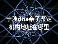 宁波dna亲子鉴定机构地址在哪里