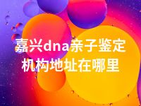 嘉兴dna亲子鉴定机构地址在哪里