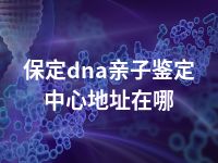 保定dna亲子鉴定中心地址在哪