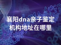 襄阳dna亲子鉴定机构地址在哪里