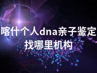 喀什个人dna亲子鉴定找哪里机构