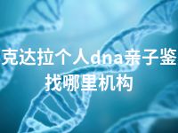 可克达拉个人dna亲子鉴定找哪里机构