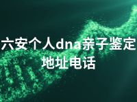 六安个人dna亲子鉴定地址电话