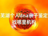 芜湖个人dna亲子鉴定找哪里机构