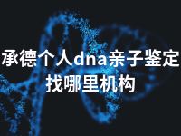 承德个人dna亲子鉴定找哪里机构