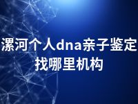 漯河个人dna亲子鉴定找哪里机构