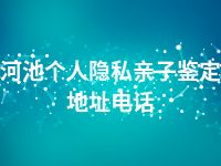 河池个人隐私亲子鉴定地址电话