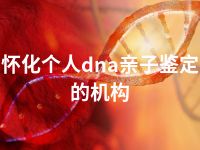 怀化个人dna亲子鉴定的机构