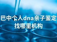 巴中个人dna亲子鉴定找哪里机构