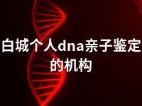 白城个人dna亲子鉴定的机构