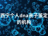 西宁个人dna亲子鉴定的机构