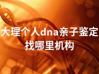 大理个人dna亲子鉴定找哪里机构